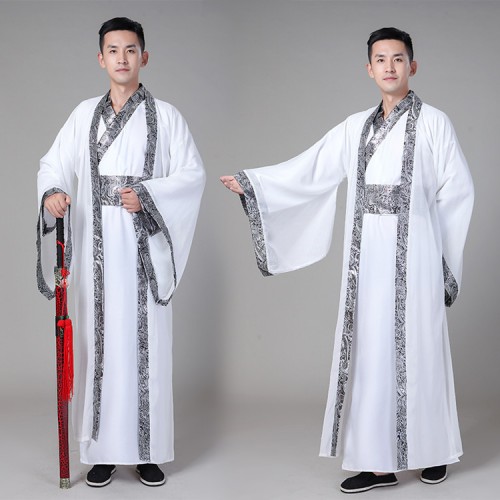 Men's Chinese folk dance costumes robes hanfu for ancient traditional kimono warrior drama photos cosplay performance dresses